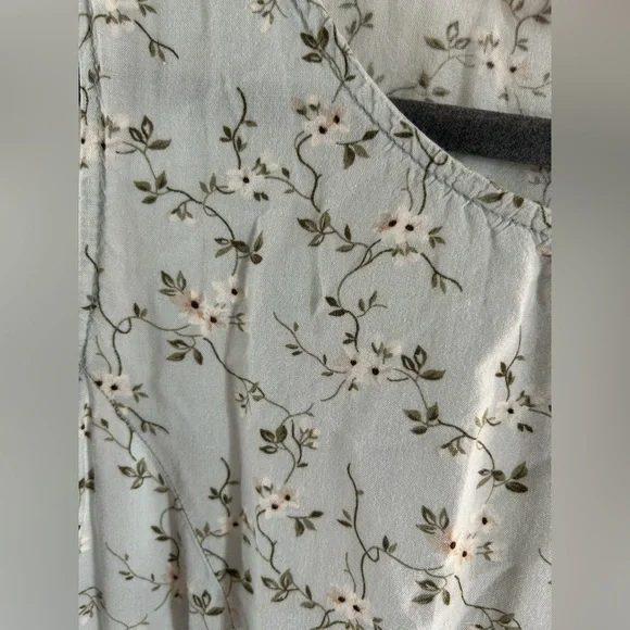 Vintage Studio 90s Dainty Floral Sack Maxi Dress Light Blue Womens Size 12 - Picture 4 of 9